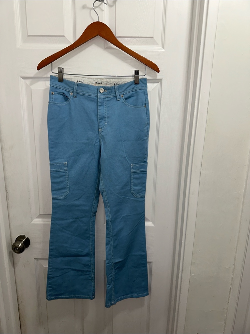 BDG Light Blue Pants with Cargo Styling Wide Leg